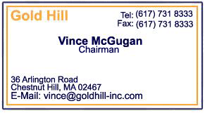 Vince McGugan, Sales and Marketing, Email: vince@godlhill-inc.com